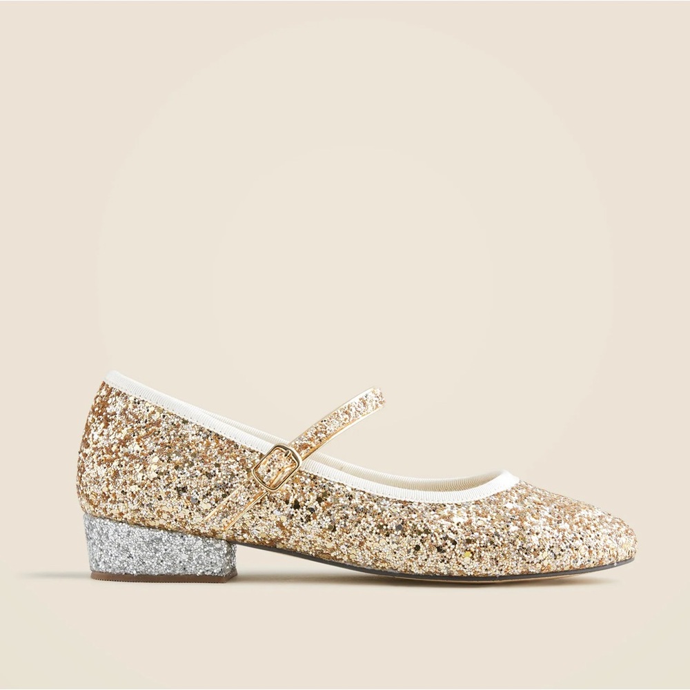 Crewcuts glitter ballet pumps